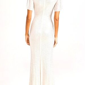 Self Portrait Cream rhinestone dress